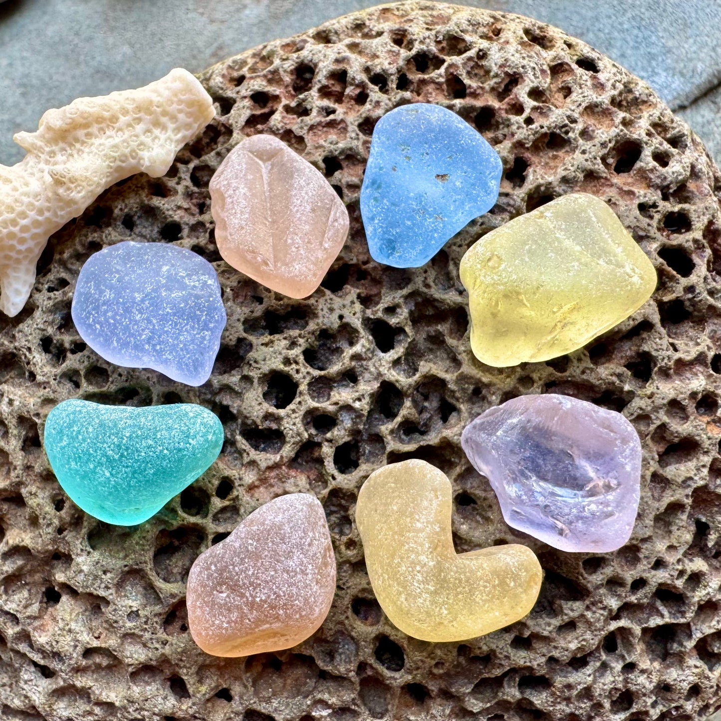 Rare Multicolor Sea Glass Set B2977– Genuine Beach Found Seaglass Pieces for Jewelry Making, Craft Supplies, Coastal Decor, Collectible Ocean Glass