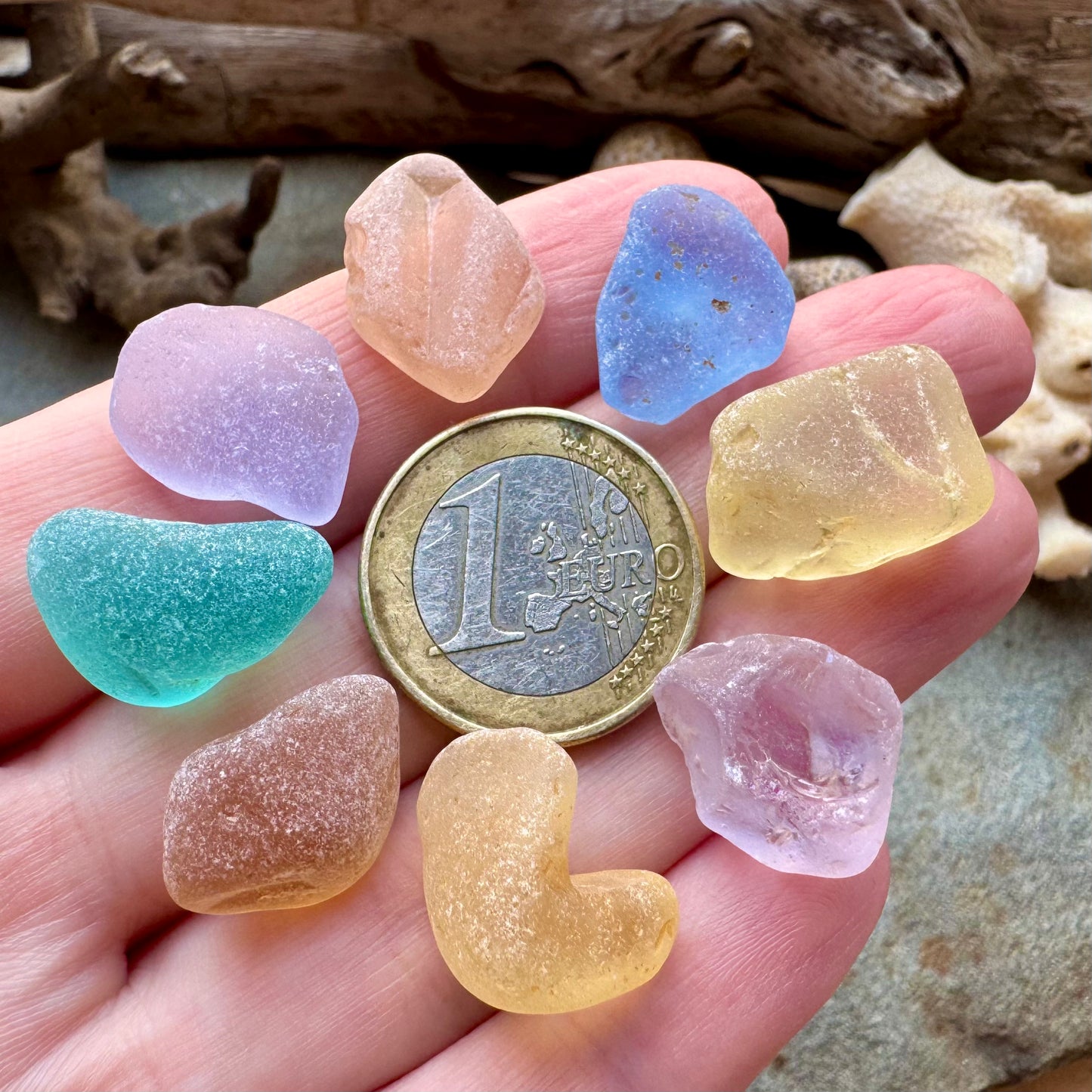 Rare Multicolor Sea Glass Set B2977– Genuine Beach Found Seaglass Pieces for Jewelry Making, Craft Supplies, Coastal Decor, Collectible Ocean Glass
