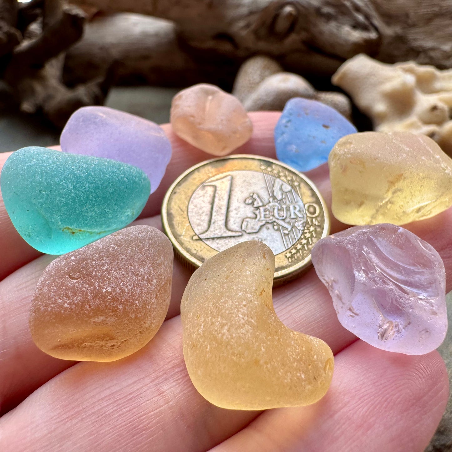 Rare Multicolor Sea Glass Set B2977– Genuine Beach Found Seaglass Pieces for Jewelry Making, Craft Supplies, Coastal Decor, Collectible Ocean Glass