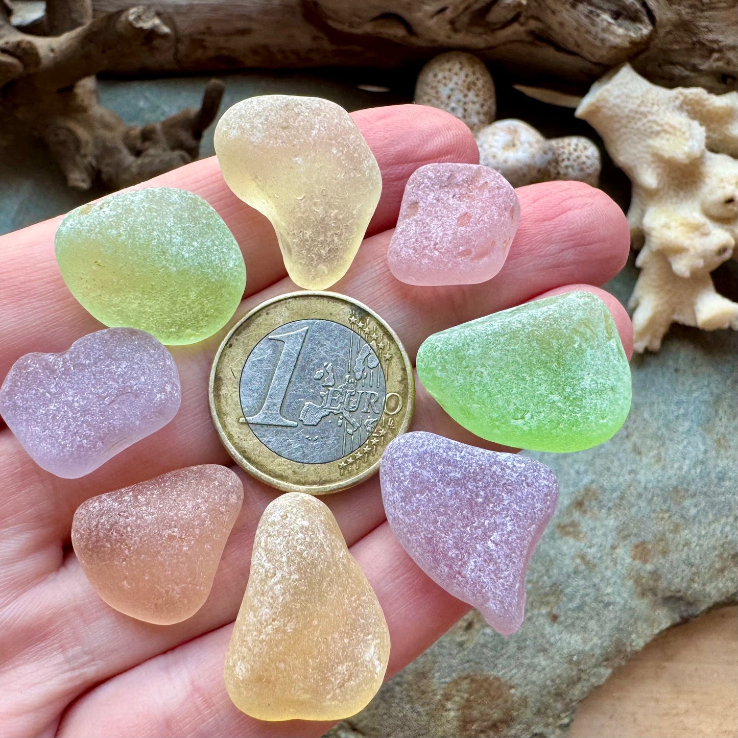Mixed Genuine Sea Glass Set B2978, Authentic Beach Glass for Jewelry Making, Pastel Ocean Tumbled Sea Glass, Wire Wrapping Supplies, Coastal Craft Materials