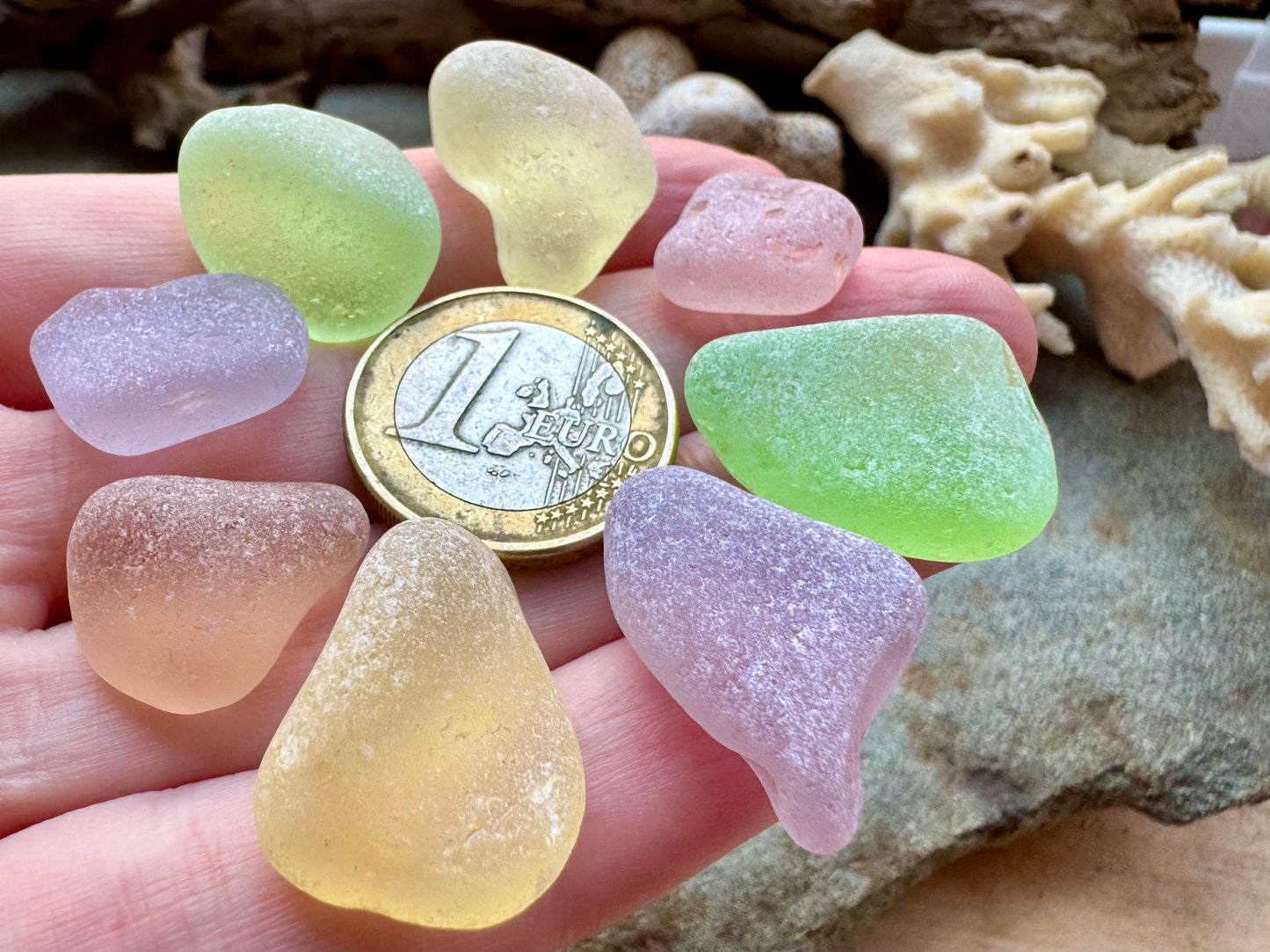 Mixed Genuine Sea Glass Set B2978, Authentic Beach Glass for Jewelry Making, Pastel Ocean Tumbled Sea Glass, Wire Wrapping Supplies, Coastal Craft Materials