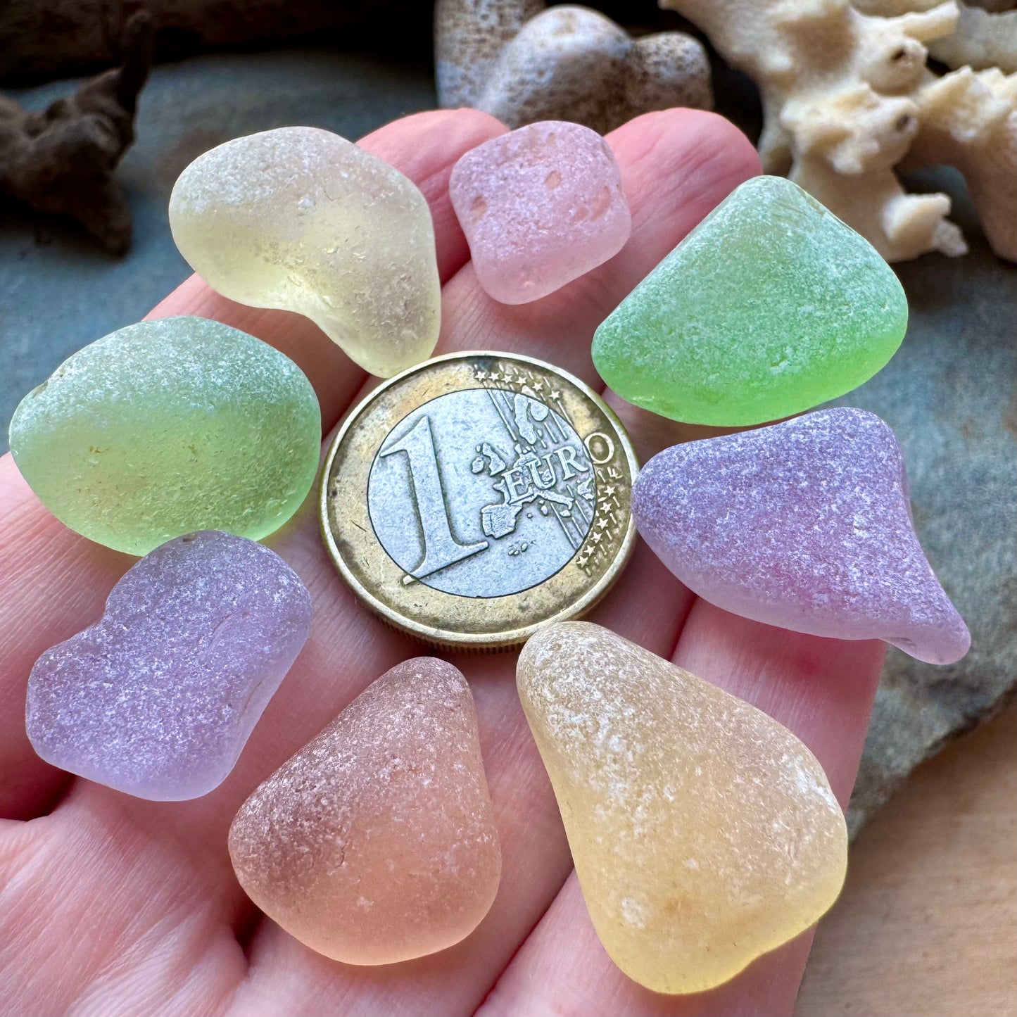 Mixed Genuine Sea Glass Set B2978, Authentic Beach Glass for Jewelry Making, Pastel Ocean Tumbled Sea Glass, Wire Wrapping Supplies, Coastal Craft Materials