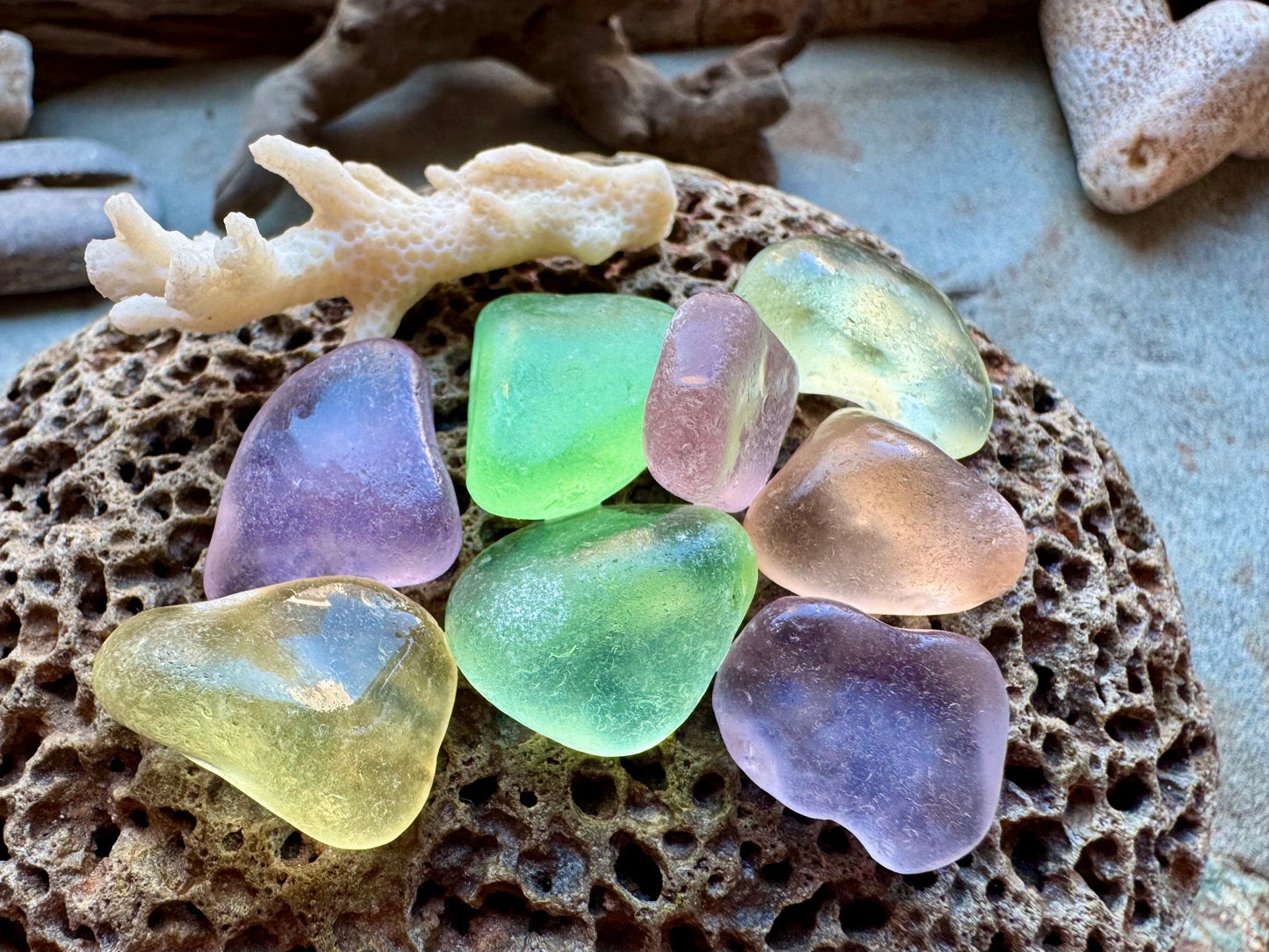 Mixed Genuine Sea Glass Set B2978, Authentic Beach Glass for Jewelry Making, Pastel Ocean Tumbled Sea Glass, Wire Wrapping Supplies, Coastal Craft Materials