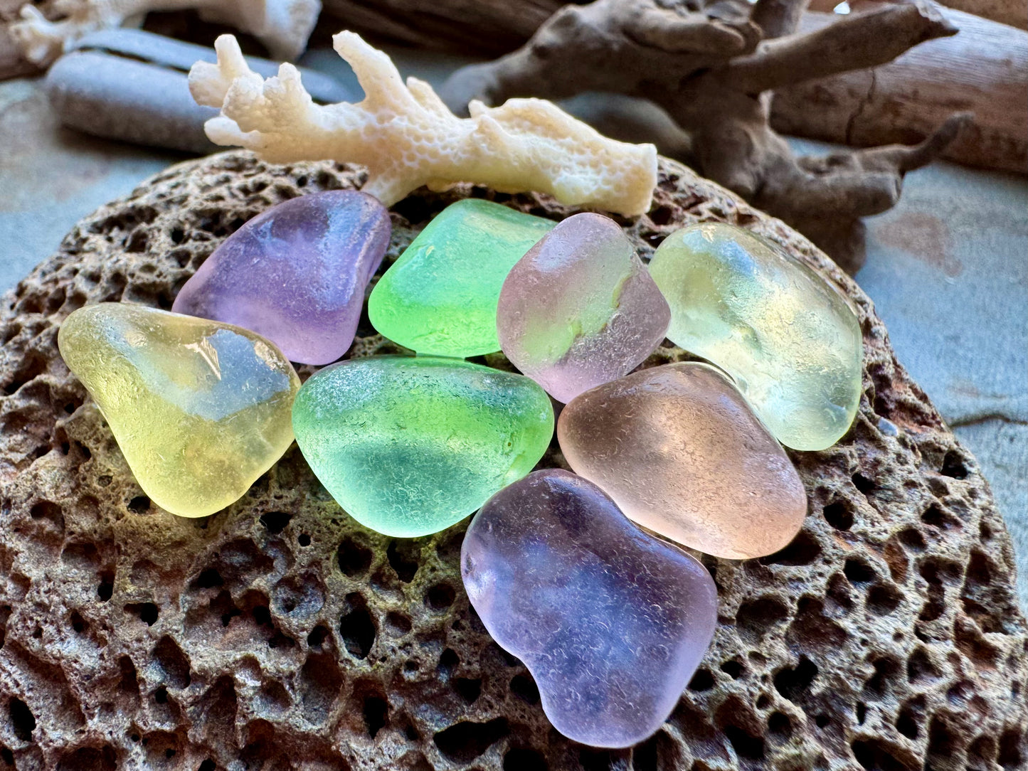 Mixed Genuine Sea Glass Set B2978, Authentic Beach Glass for Jewelry Making, Pastel Ocean Tumbled Sea Glass, Wire Wrapping Supplies, Coastal Craft Materials