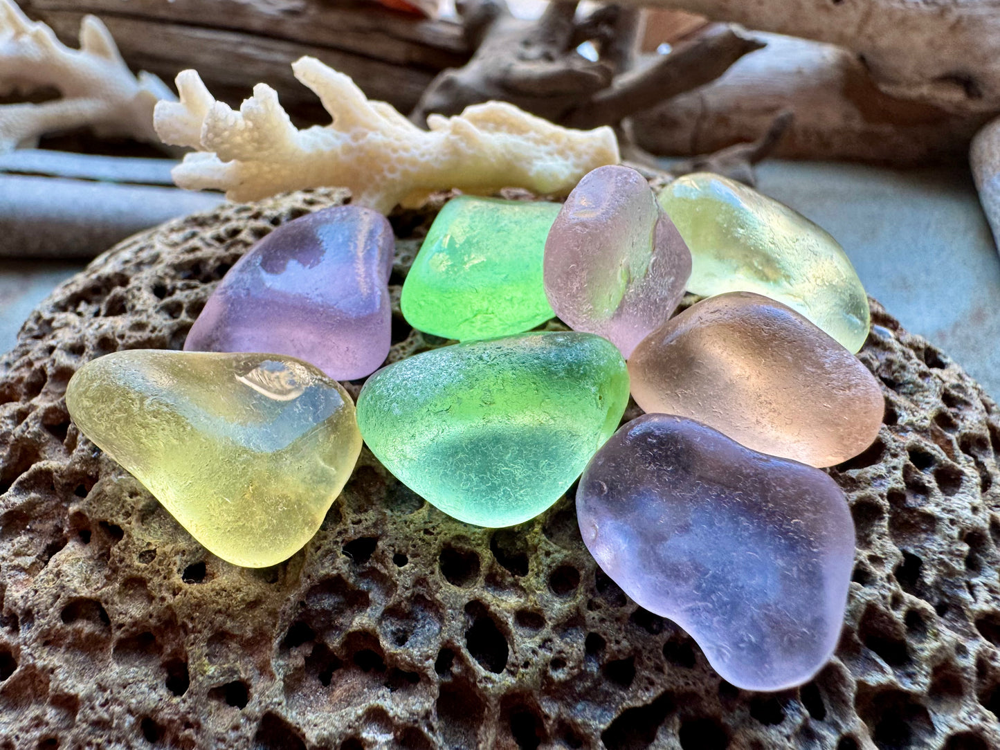 Mixed Genuine Sea Glass Set B2978, Authentic Beach Glass for Jewelry Making, Pastel Ocean Tumbled Sea Glass, Wire Wrapping Supplies, Coastal Craft Materials