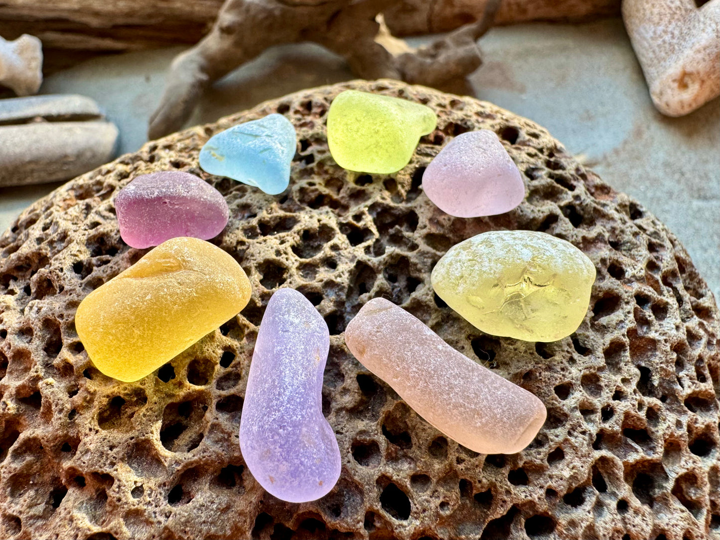 Authentic Multicolor Sea Glass Set B2979 – Genuine Beach Found Sea Glass Pieces for Jewelry Making, Craft Supplies, Coastal Decor