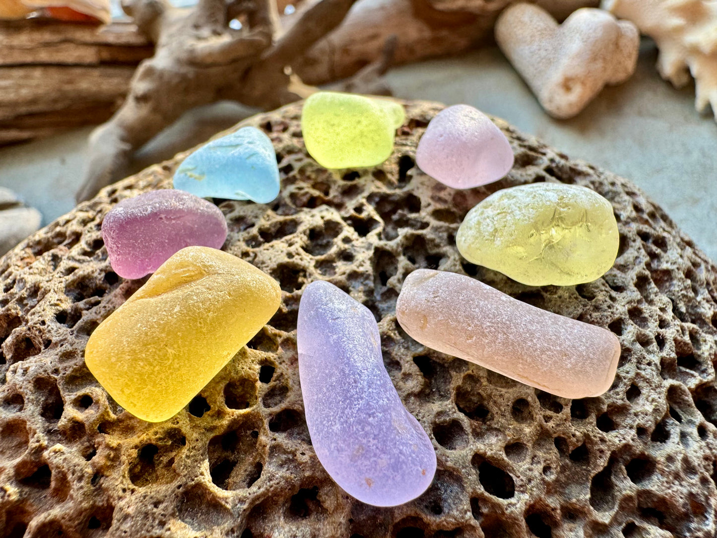 Authentic Multicolor Sea Glass Set B2979 – Genuine Beach Found Sea Glass Pieces for Jewelry Making, Craft Supplies, Coastal Decor
