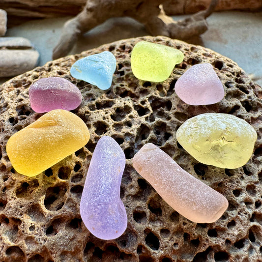 Authentic Multicolor Sea Glass Set B2979 – Genuine Beach Found Sea Glass Pieces for Jewelry Making, Craft Supplies, Coastal Decor