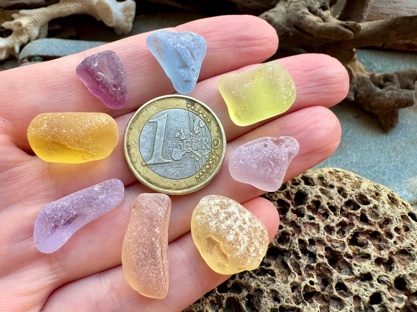 Authentic Multicolor Sea Glass Set B2979 – Genuine Beach Found Sea Glass Pieces for Jewelry Making, Craft Supplies, Coastal Decor