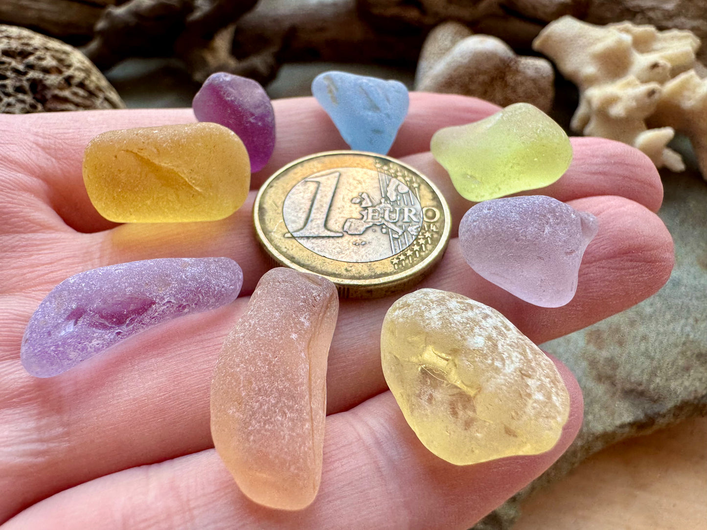 Authentic Multicolor Sea Glass Set B2979 – Genuine Beach Found Sea Glass Pieces for Jewelry Making, Craft Supplies, Coastal Decor