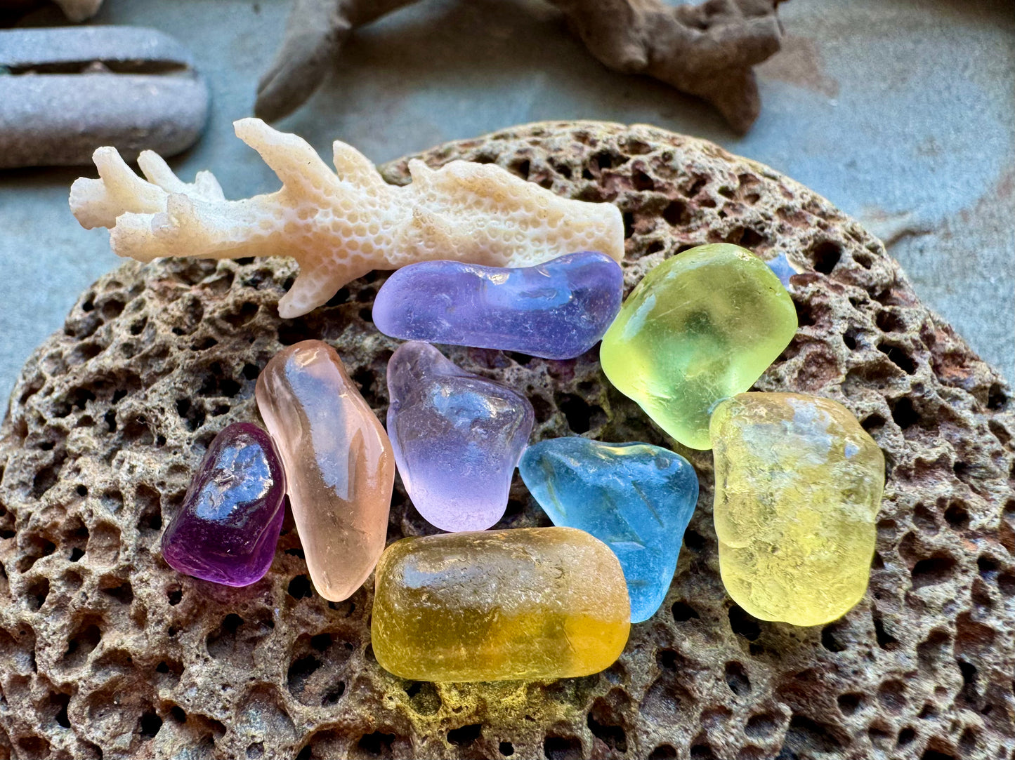 Authentic Multicolor Sea Glass Set B2979 – Genuine Beach Found Sea Glass Pieces for Jewelry Making, Craft Supplies, Coastal Decor