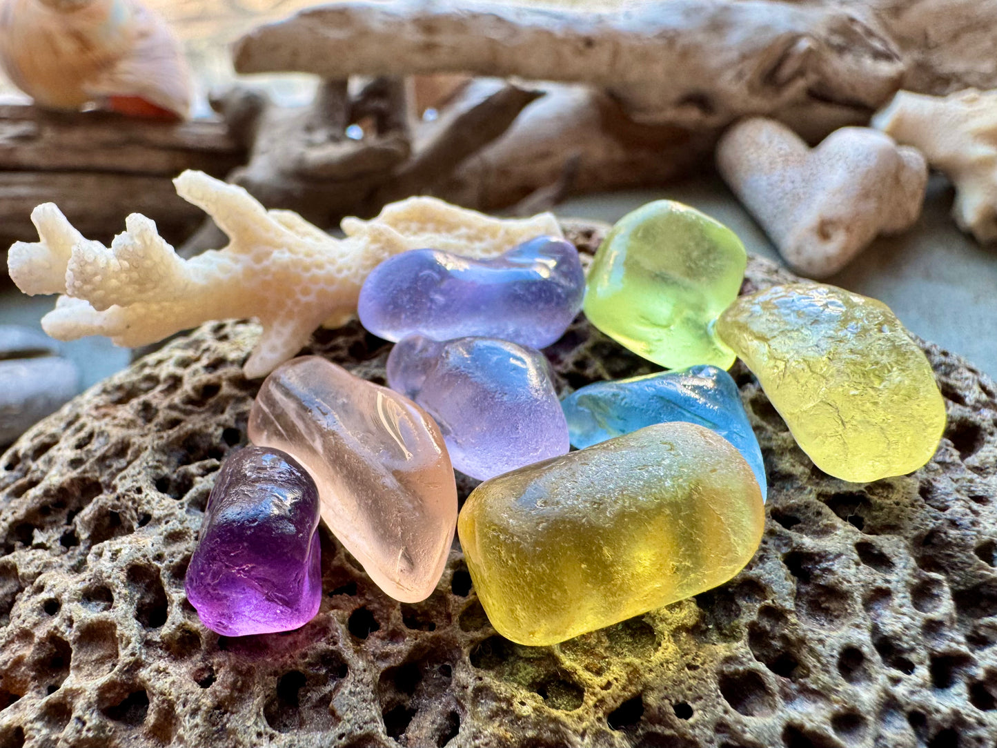 Authentic Multicolor Sea Glass Set B2979 – Genuine Beach Found Sea Glass Pieces for Jewelry Making, Craft Supplies, Coastal Decor