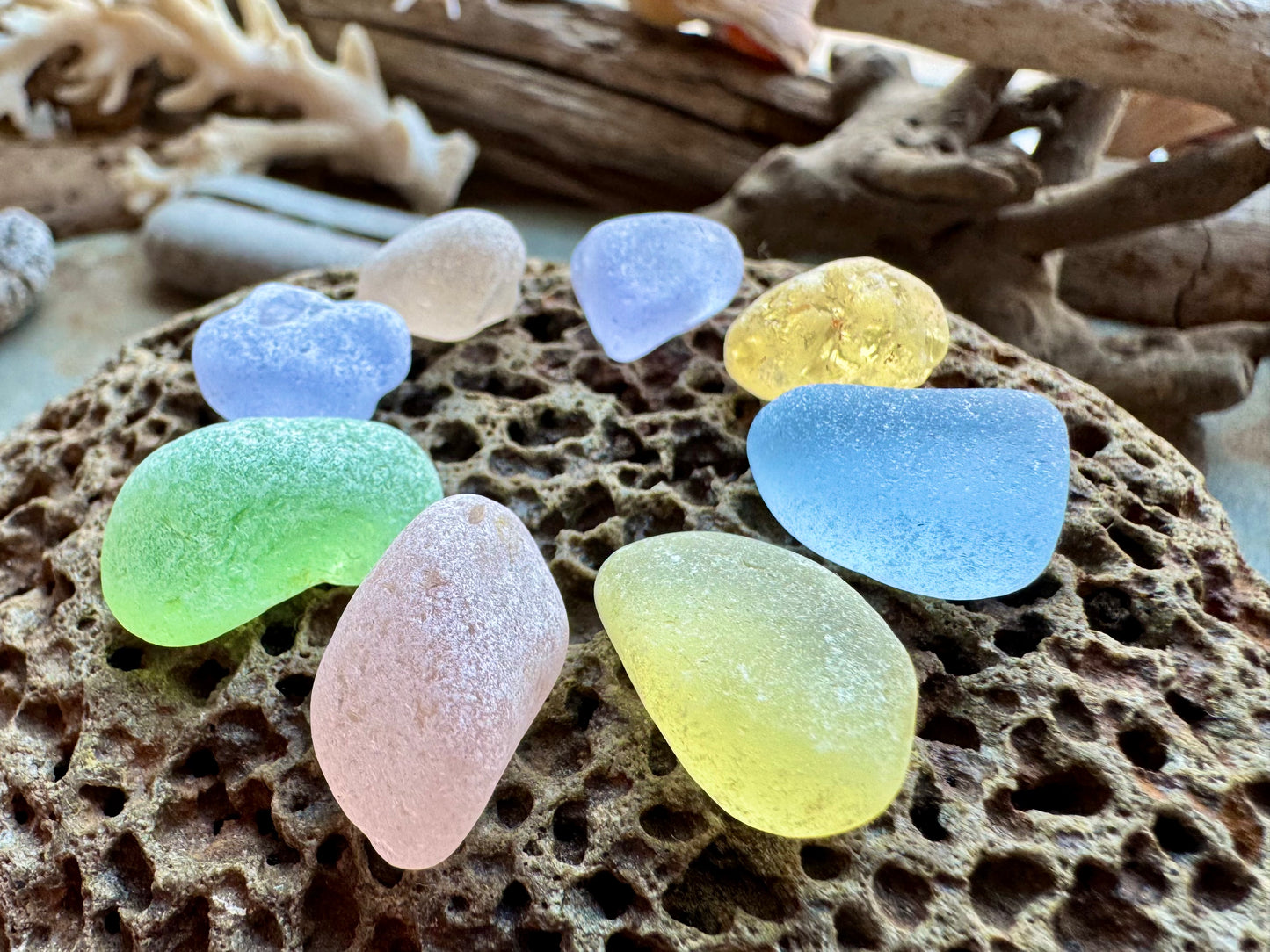 Multicolor Sea Glass Set, Genuine Beach Found Sea Glass Pieces B2980, Jewelry Supply, Craft Glass, Seaglass for Wire Wrapping, Ocean Tumbled Glass, DIY Jewelry Making
