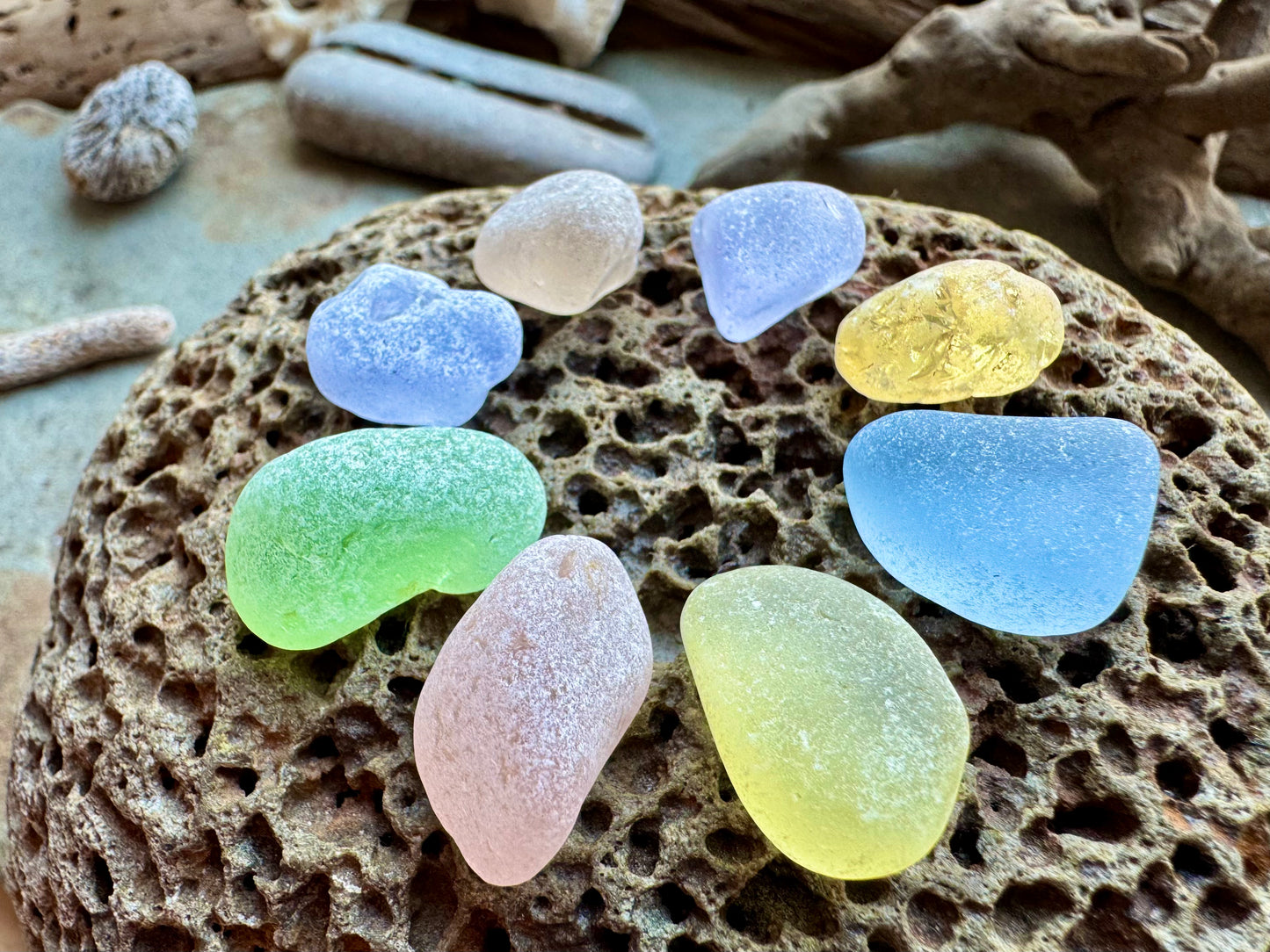Multicolor Sea Glass Set, Genuine Beach Found Sea Glass Pieces B2980, Jewelry Supply, Craft Glass, Seaglass for Wire Wrapping, Ocean Tumbled Glass, DIY Jewelry Making
