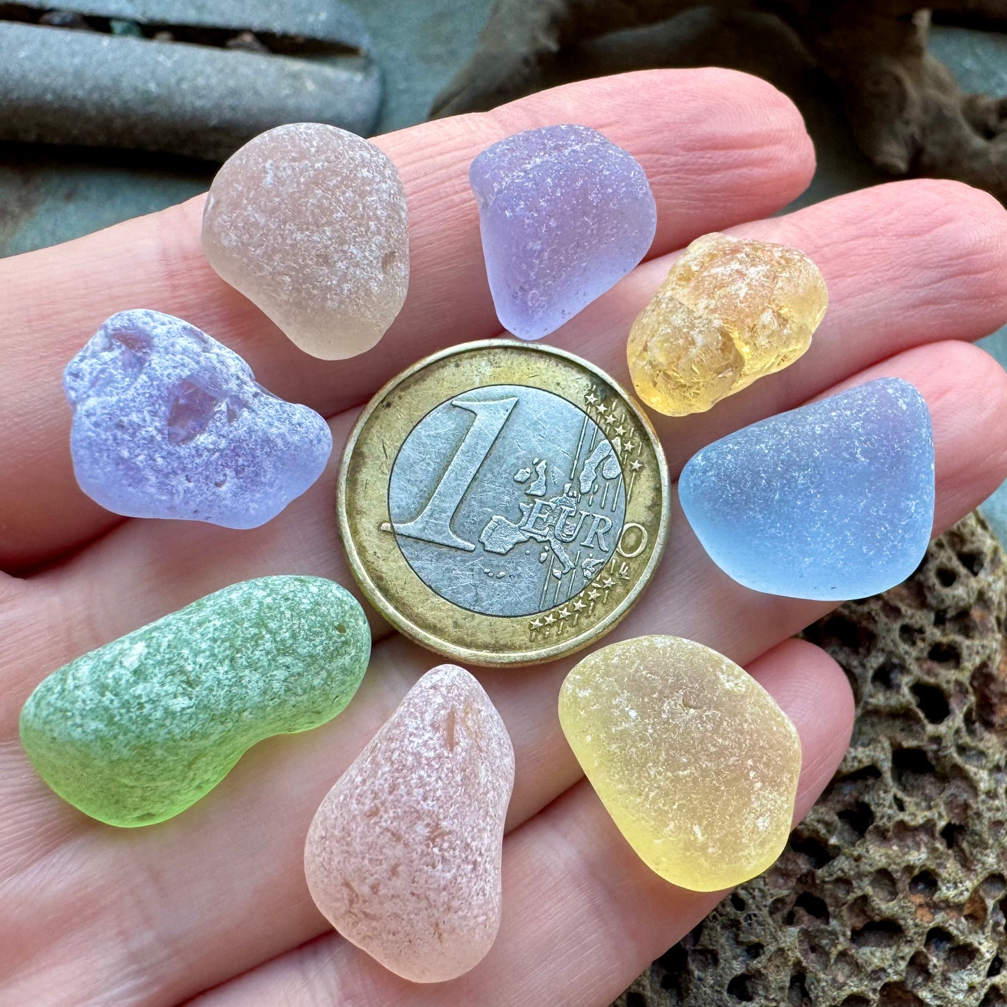 Multicolor Sea Glass Set, Genuine Beach Found Sea Glass Pieces B2980, Jewelry Supply, Craft Glass, Seaglass for Wire Wrapping, Ocean Tumbled Glass, DIY Jewelry Making