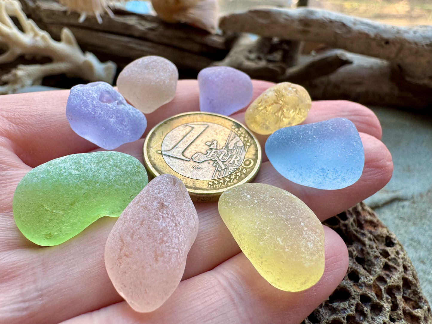Multicolor Sea Glass Set, Genuine Beach Found Sea Glass Pieces B2980, Jewelry Supply, Craft Glass, Seaglass for Wire Wrapping, Ocean Tumbled Glass, DIY Jewelry Making