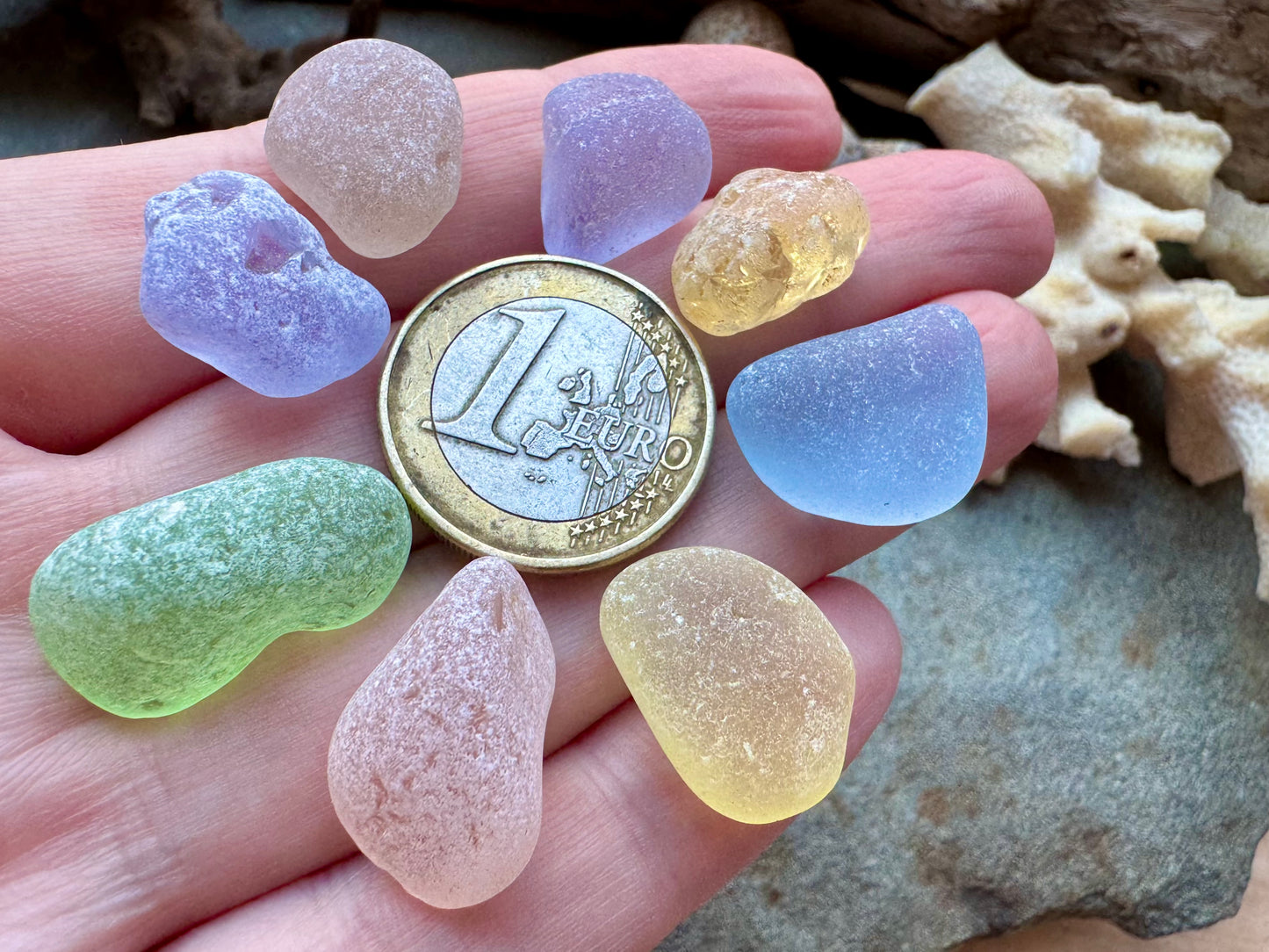 Multicolor Sea Glass Set, Genuine Beach Found Sea Glass Pieces B2980, Jewelry Supply, Craft Glass, Seaglass for Wire Wrapping, Ocean Tumbled Glass, DIY Jewelry Making