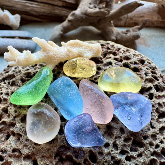 Multicolor Sea Glass Set, Genuine Beach Found Sea Glass Pieces B2980, Jewelry Supply, Craft Glass, Seaglass for Wire Wrapping, Ocean Tumbled Glass, DIY Jewelry Making