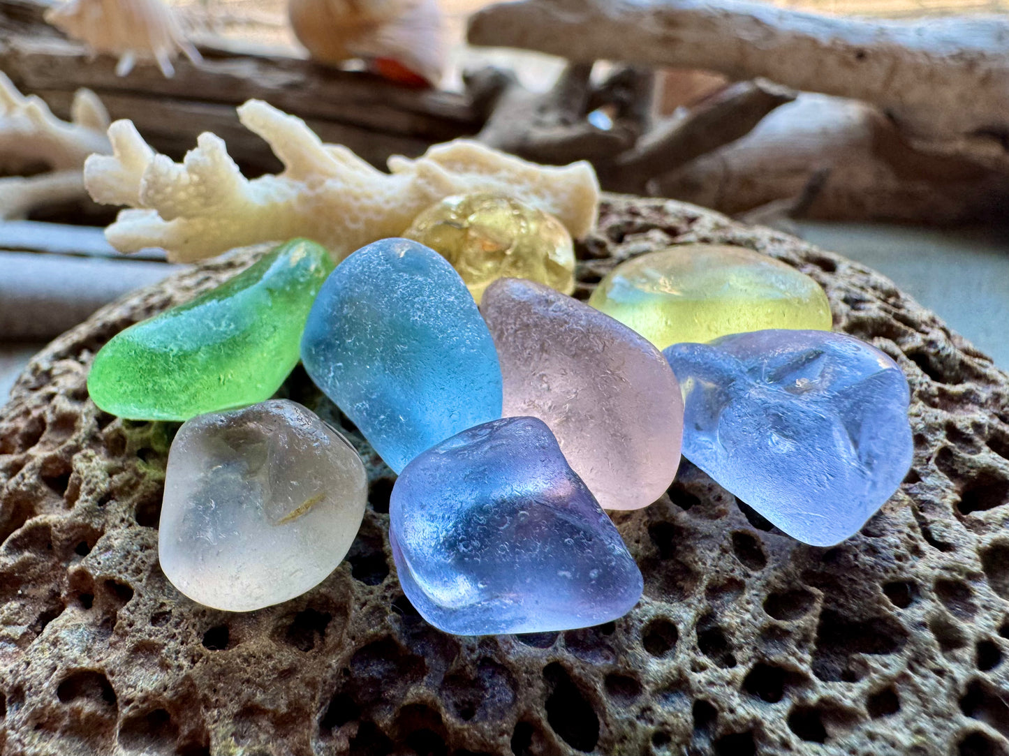 Multicolor Sea Glass Set, Genuine Beach Found Sea Glass Pieces B2980, Jewelry Supply, Craft Glass, Seaglass for Wire Wrapping, Ocean Tumbled Glass, DIY Jewelry Making