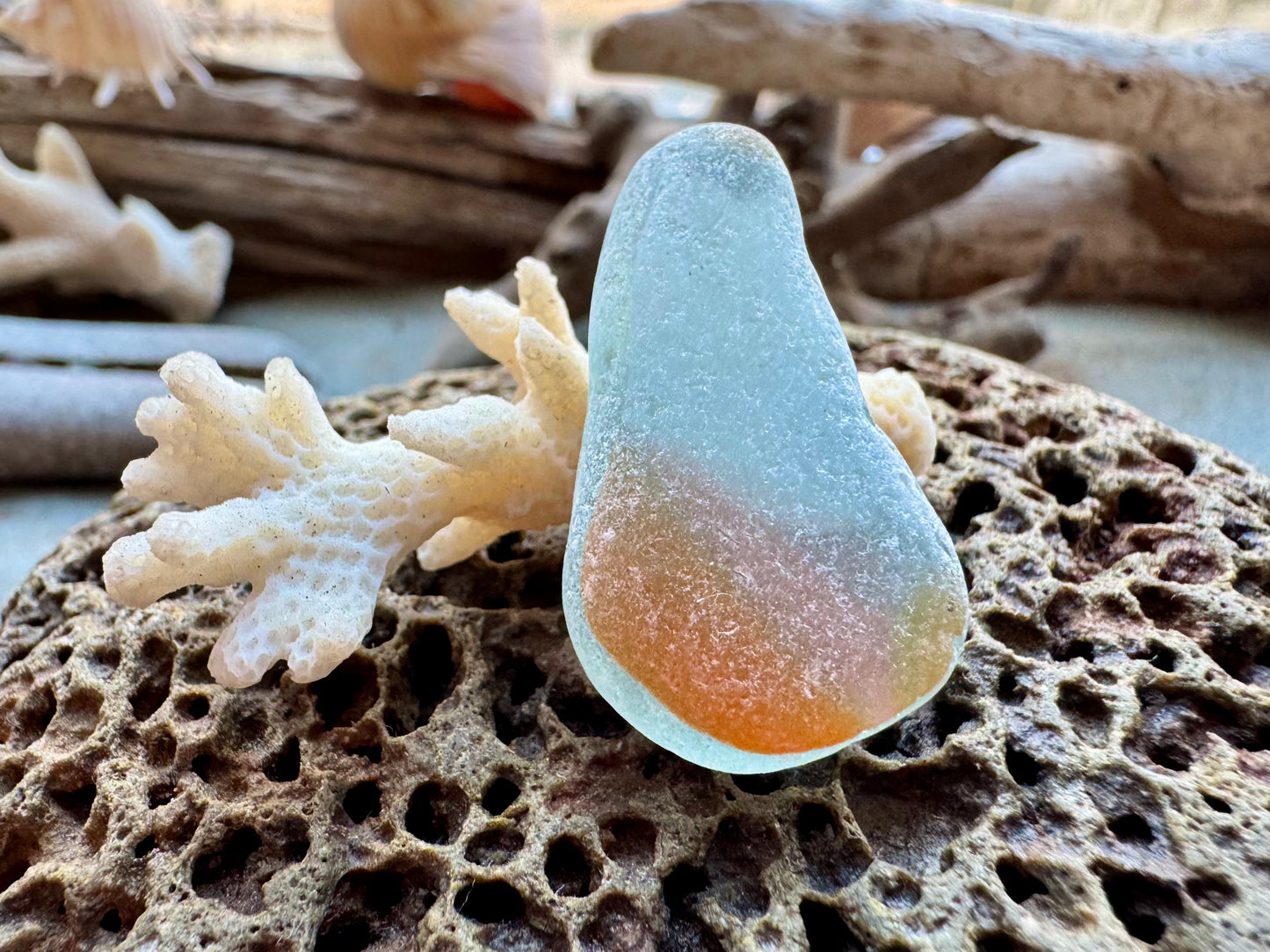 Layered Multicolor Sea Glass Pendant Piece B2984 – Genuine Ocean Tumbled Beach Glass