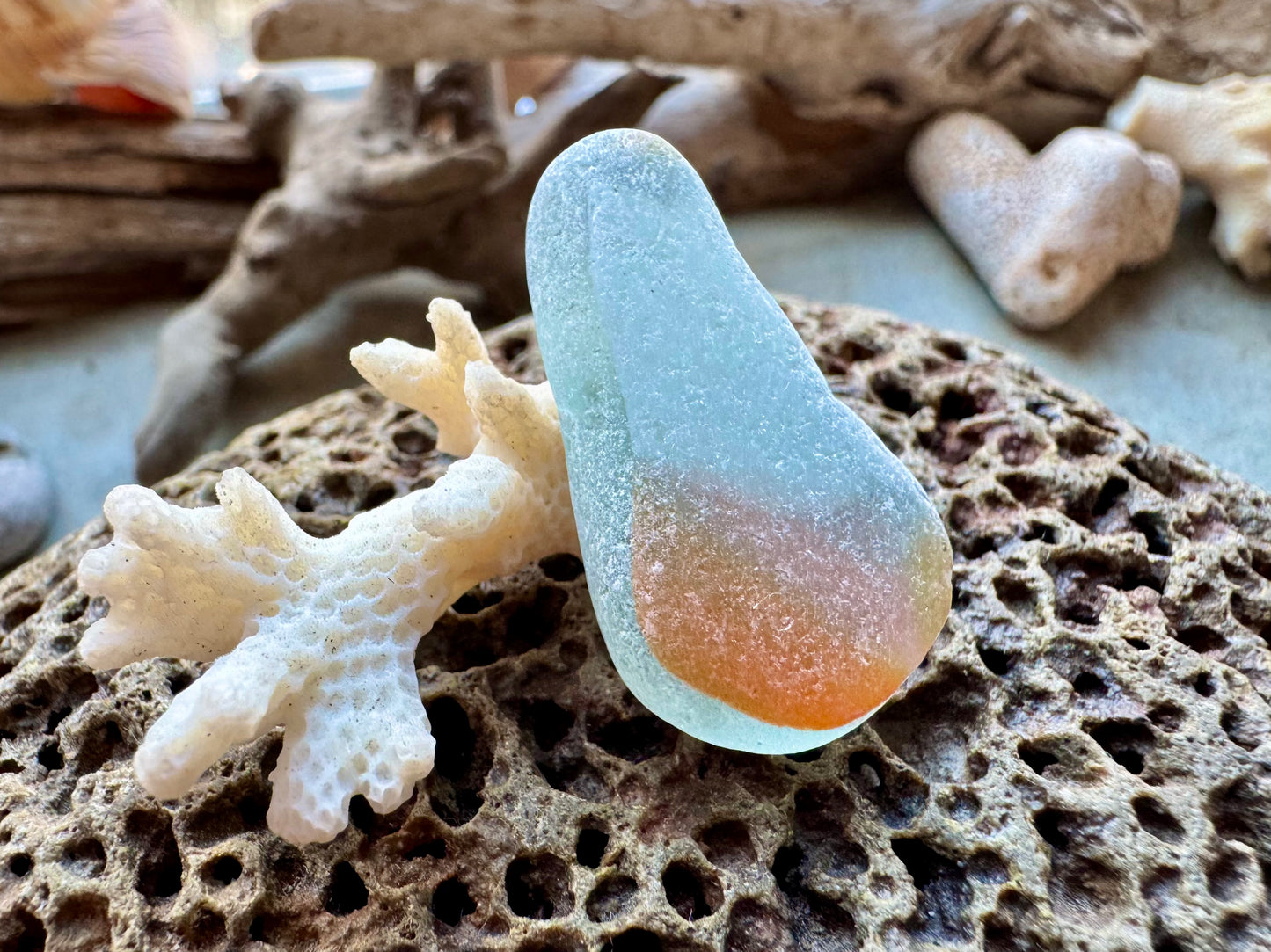 Layered Multicolor Sea Glass Pendant Piece B2984 – Genuine Ocean Tumbled Beach Glass