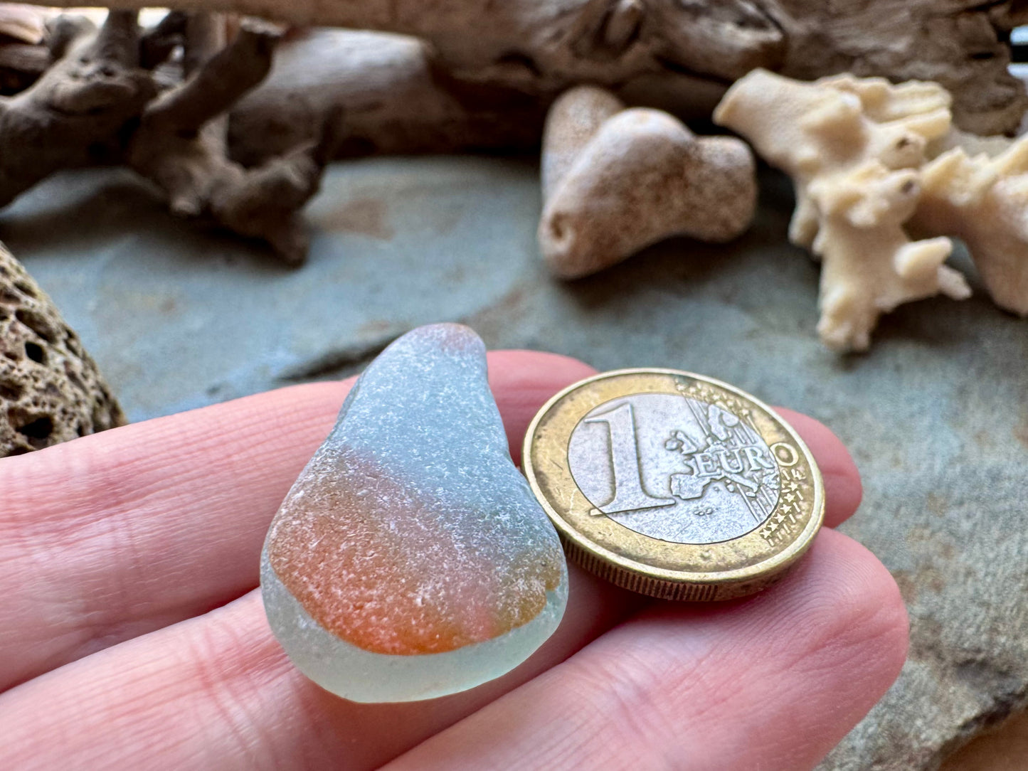 Layered Multicolor Sea Glass Pendant Piece B2984 – Genuine Ocean Tumbled Beach Glass