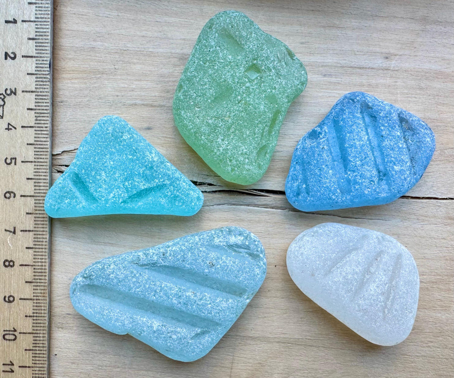 Large Aqua & Lime Japanese Sea Glass #080 Genuine Beach Glass Statement Pieces
