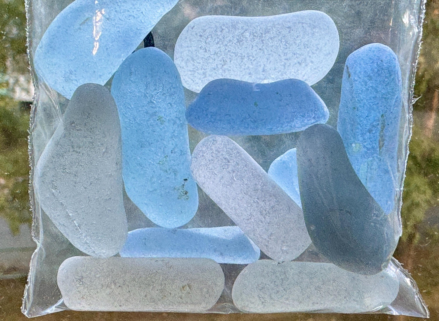 Japanese Sea Glass Sticks #025 Genuine Blue Beach Glass Craft Supply
