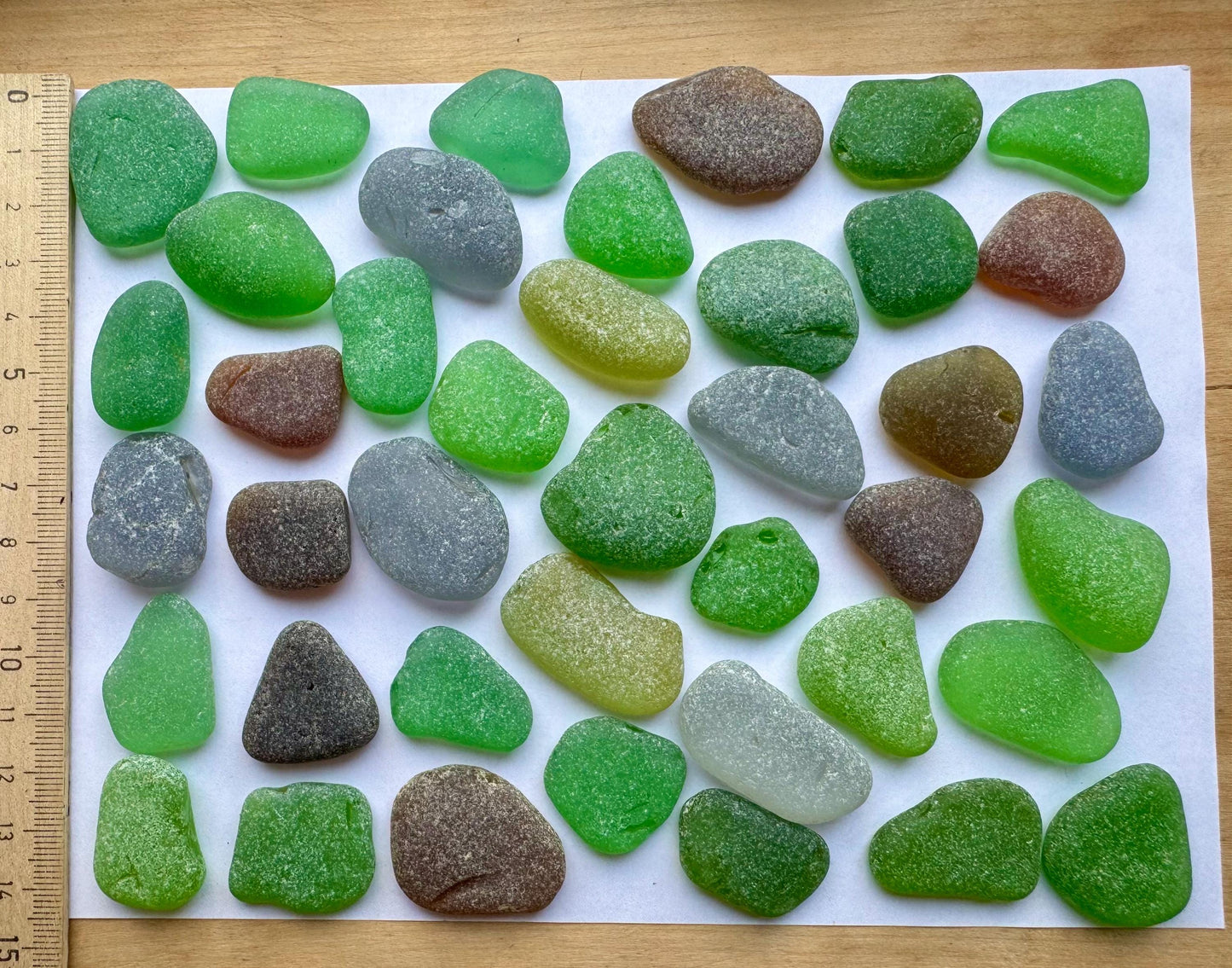 Green & Brown Genuine Sea Glass #048 Mix 290g Bulk Japanese Beach Glass for Mosaic & Crafts Lot #048