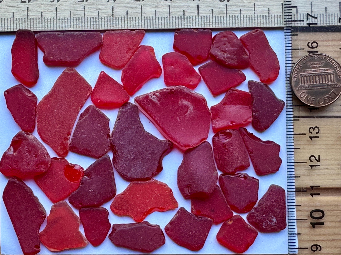 Rare Red Japanese Sea Glass Bulk Lot #039 Genuine Beach Glass Collector Pieces