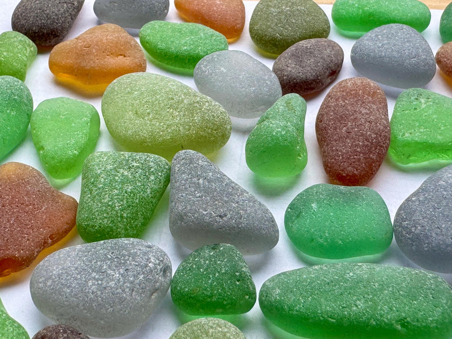 Amber & Olive Green Japanese Sea Glass #050 Genuine Beach Glass Large Bulk Lot