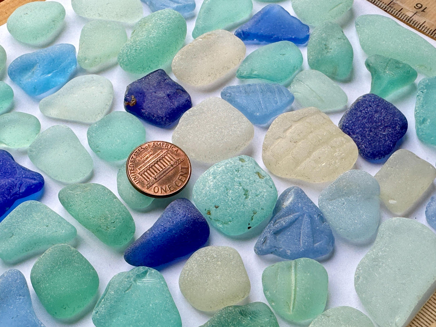 Rare Cobalt & Aqua Sea Glass #012 Mix Genuine Japanese Beach Found Sea Glass Lot