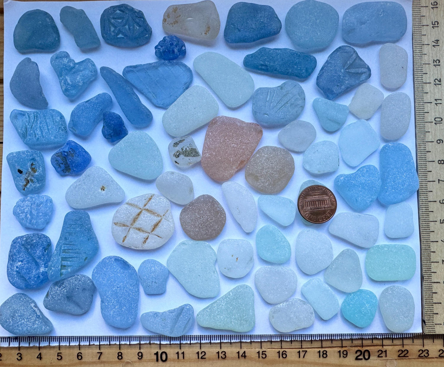 Large Cornflower Blue Sea Glass Mix Genuine Japanese Beach Found Sea Glass Lot #001