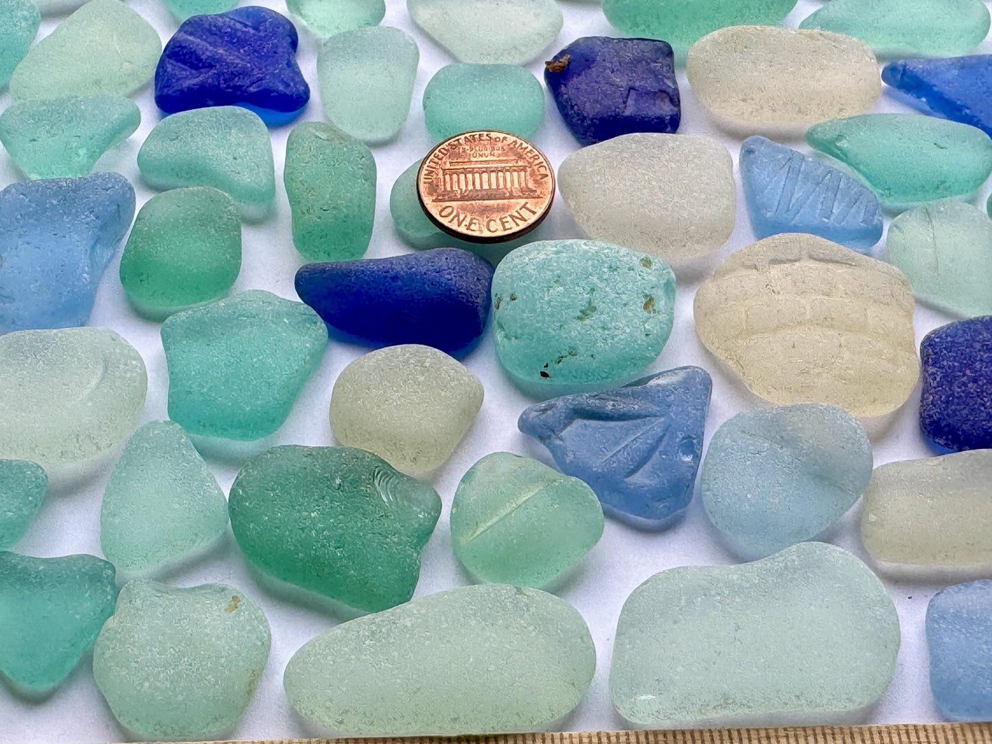 Rare Cobalt & Aqua Sea Glass #012 Mix Genuine Japanese Beach Found Sea Glass Lot