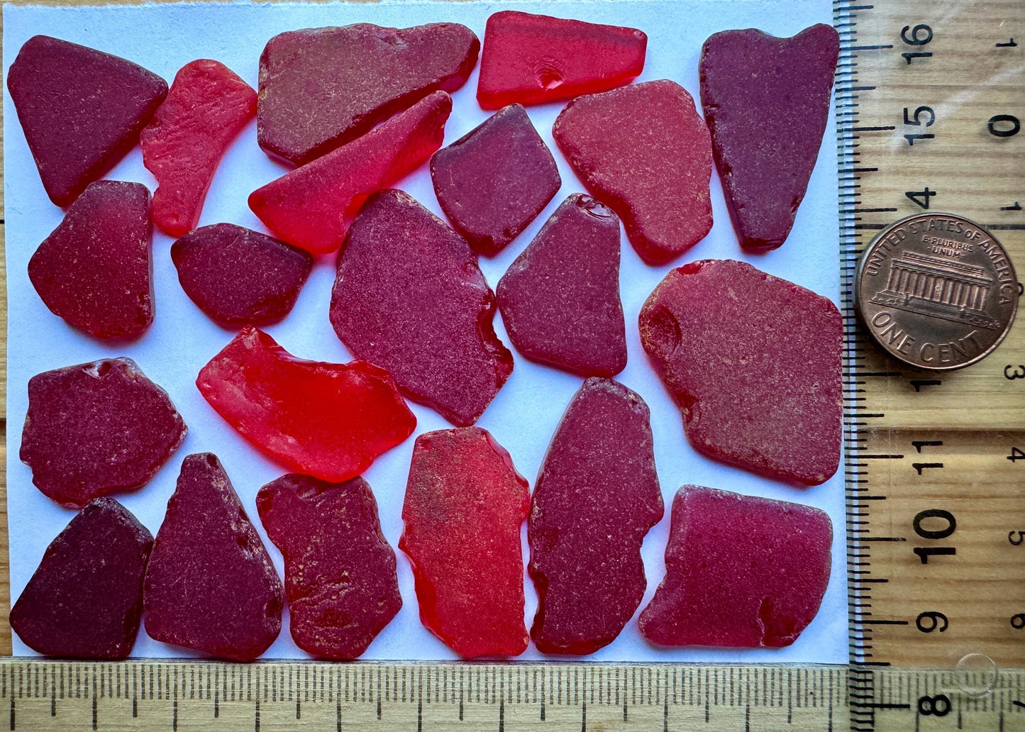Rare Red Sea Glass #040 Genuine Beach Found Japanese Sea Glass Pieces Lot