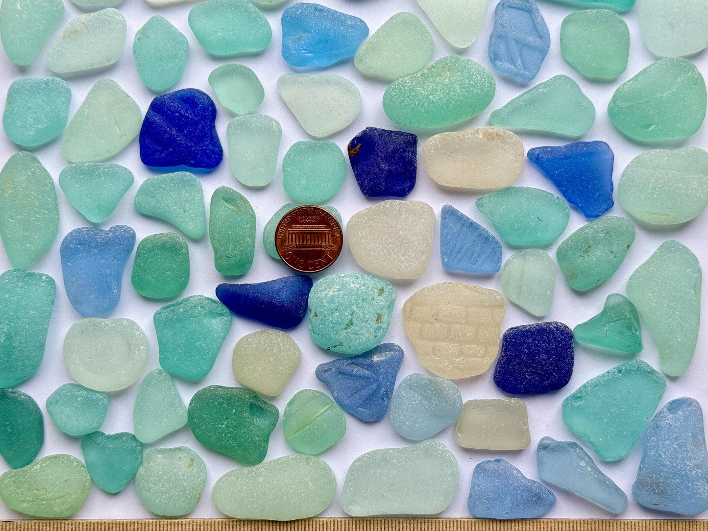 Rare Cobalt & Aqua Sea Glass #012 Mix Genuine Japanese Beach Found Sea Glass Lot