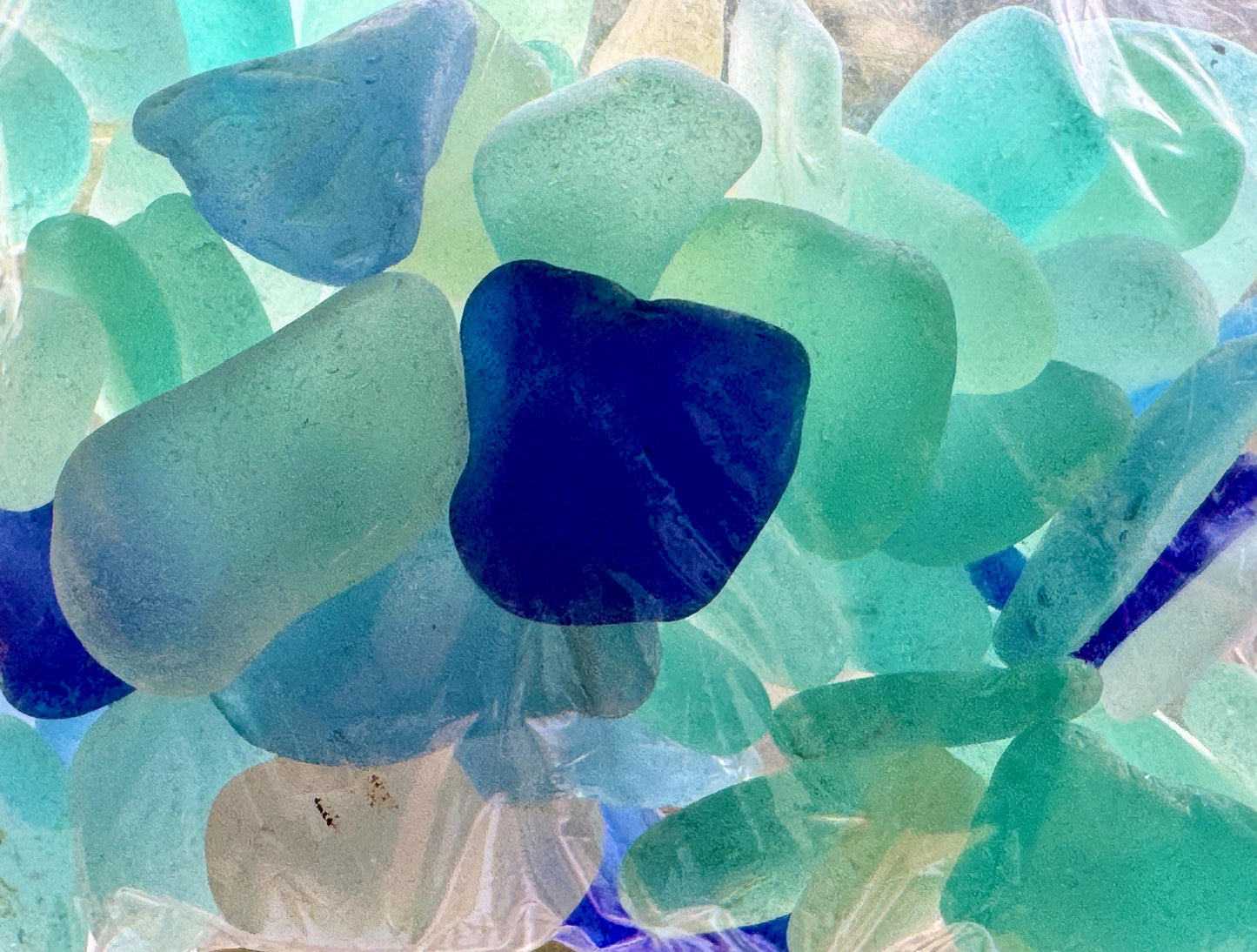 Rare Cobalt & Aqua Sea Glass #012 Mix Genuine Japanese Beach Found Sea Glass Lot