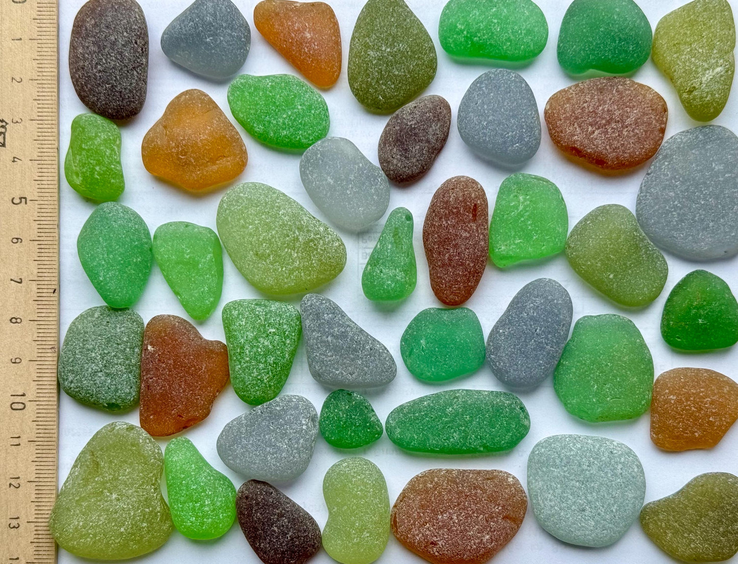 Amber & Olive Green Japanese Sea Glass #050 Genuine Beach Glass Large Bulk Lot