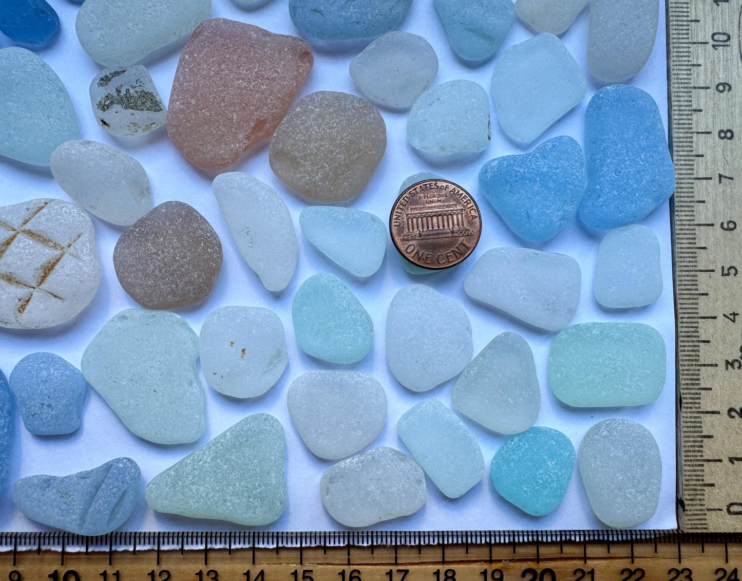 Large Cornflower Blue Sea Glass Mix Genuine Japanese Beach Found Sea Glass Lot #001