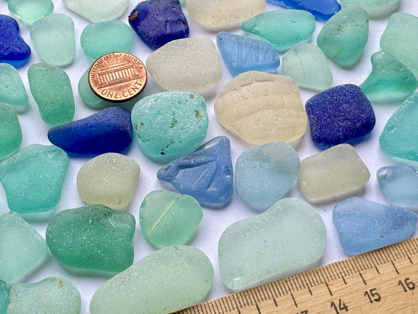 Rare Cobalt & Aqua Sea Glass #012 Mix Genuine Japanese Beach Found Sea Glass Lot