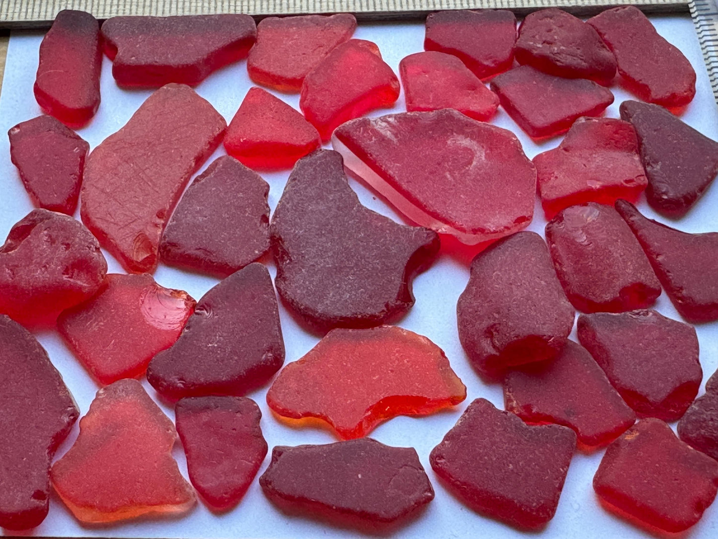Rare Red Japanese Sea Glass Bulk Lot #039 Genuine Beach Glass Collector Pieces