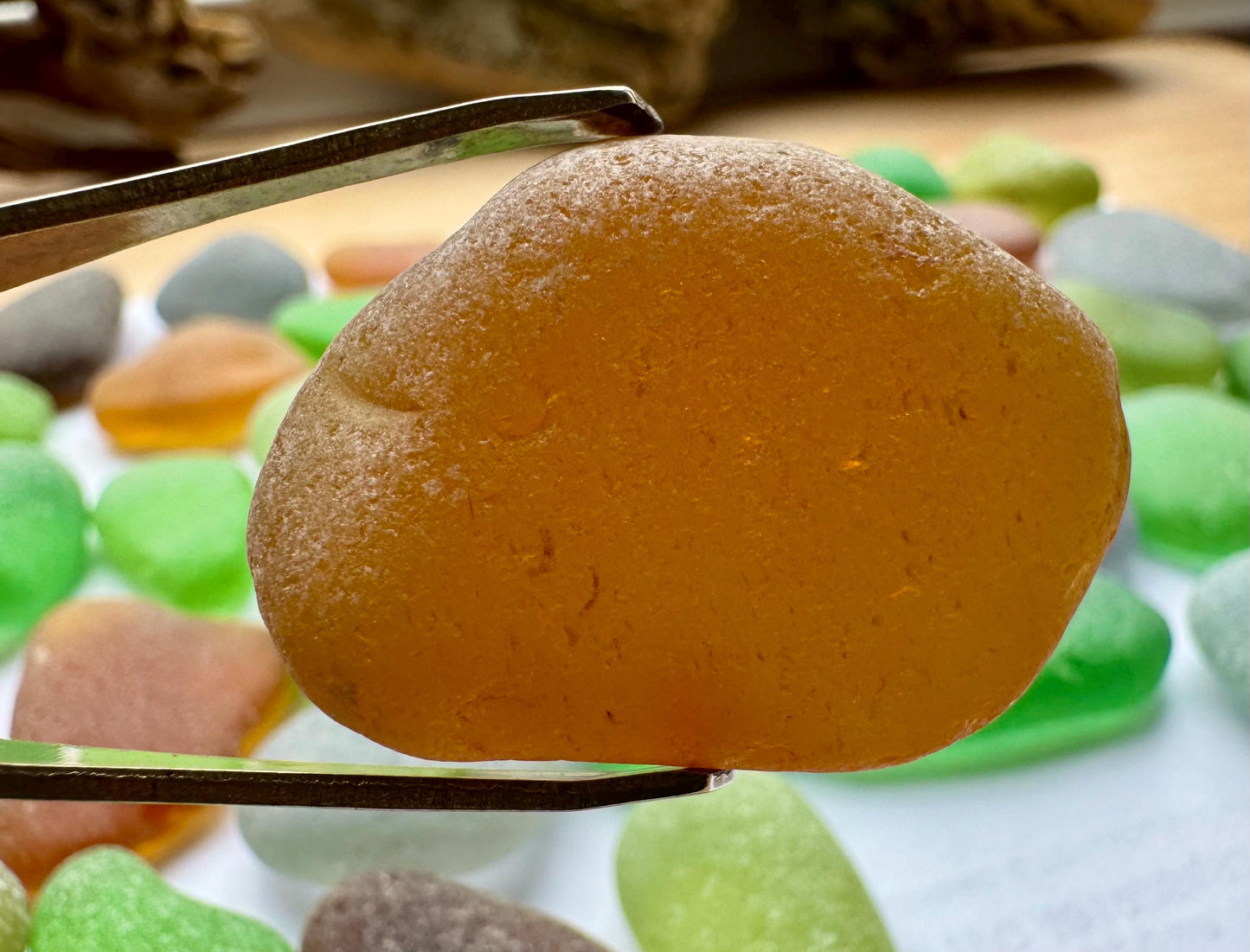 Amber & Olive Green Japanese Sea Glass #050 Genuine Beach Glass Large Bulk Lot