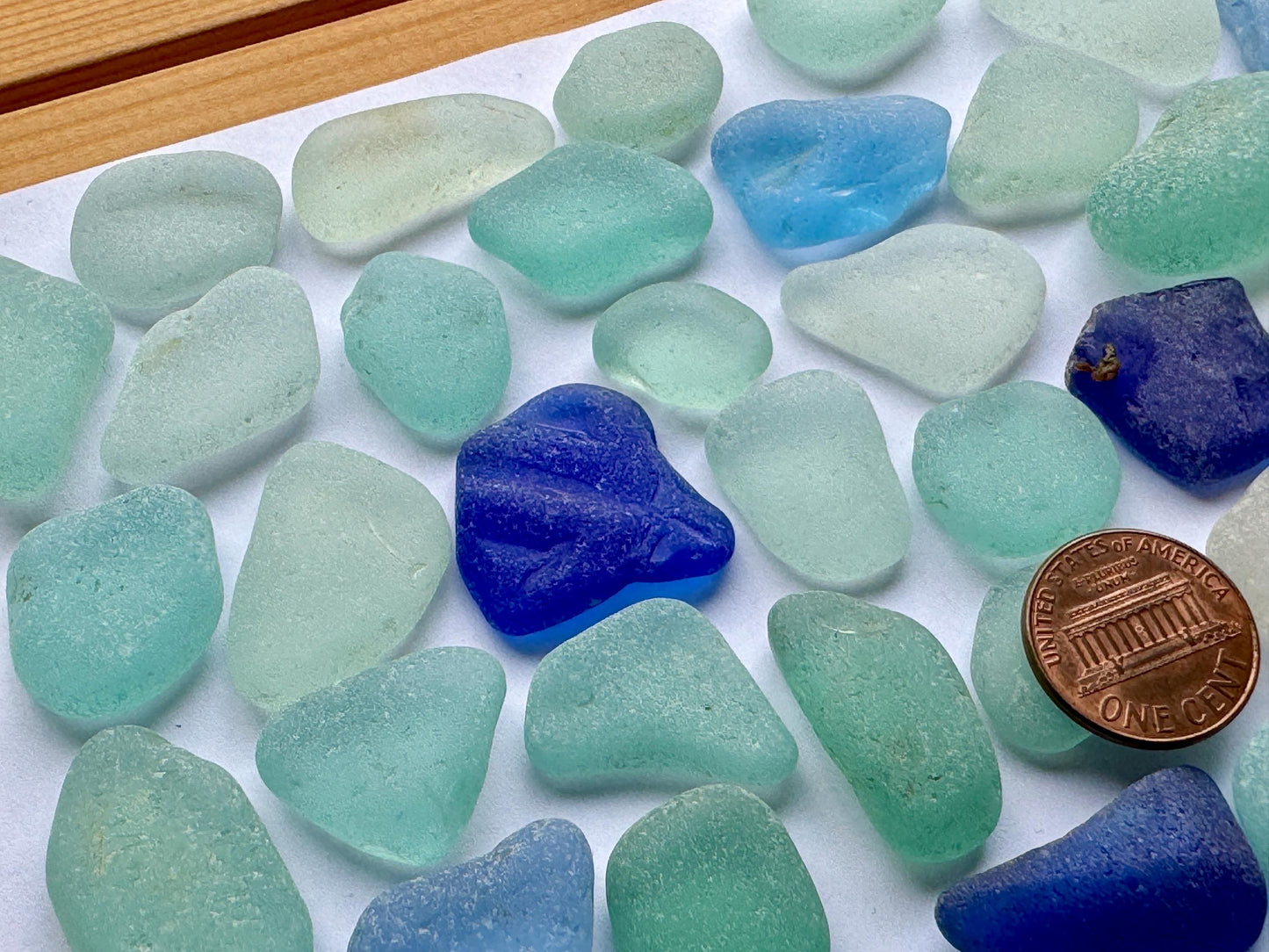 Rare Cobalt & Aqua Sea Glass #012 Mix Genuine Japanese Beach Found Sea Glass Lot