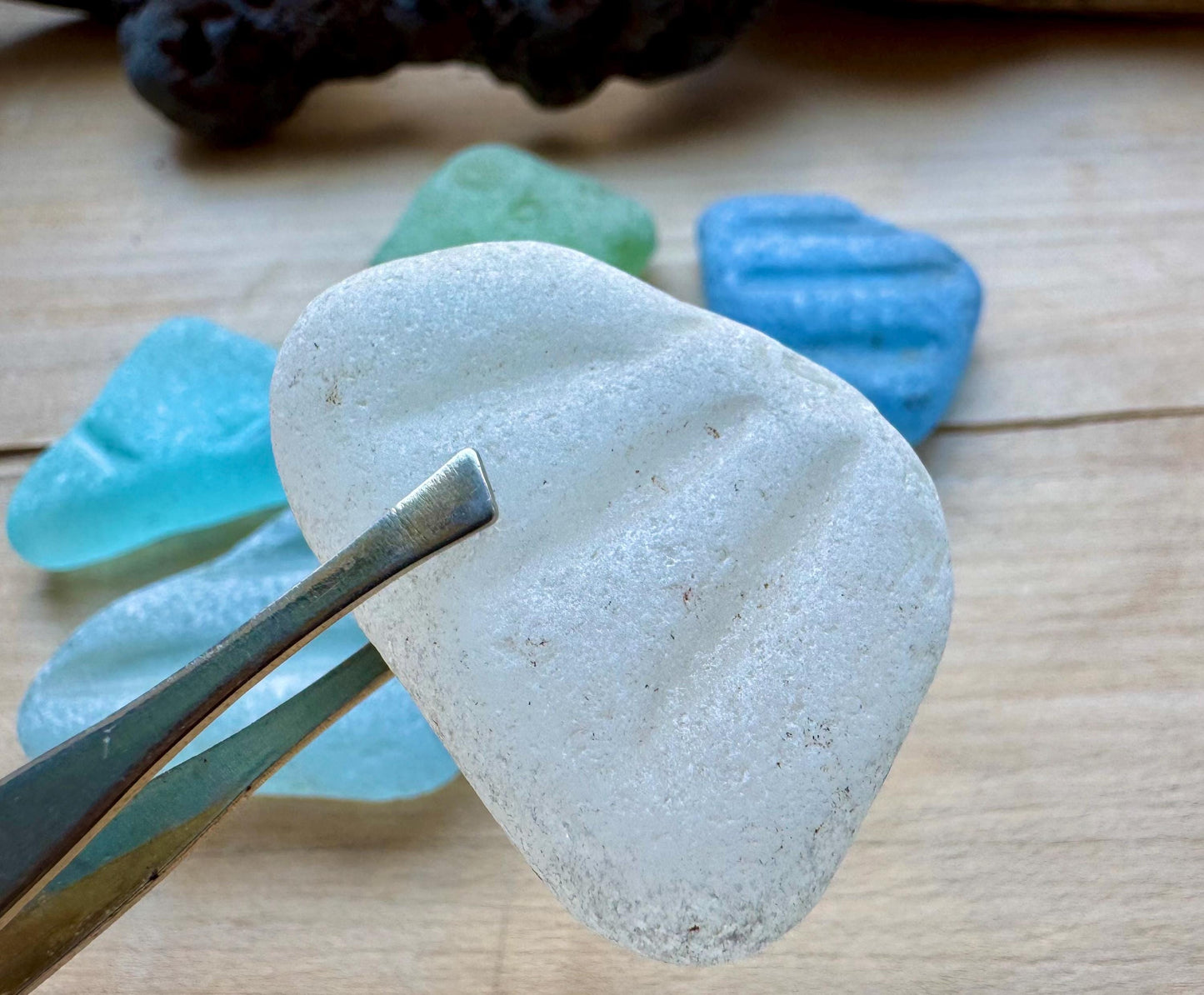 Large Aqua & Lime Japanese Sea Glass #080 Genuine Beach Glass Statement Pieces