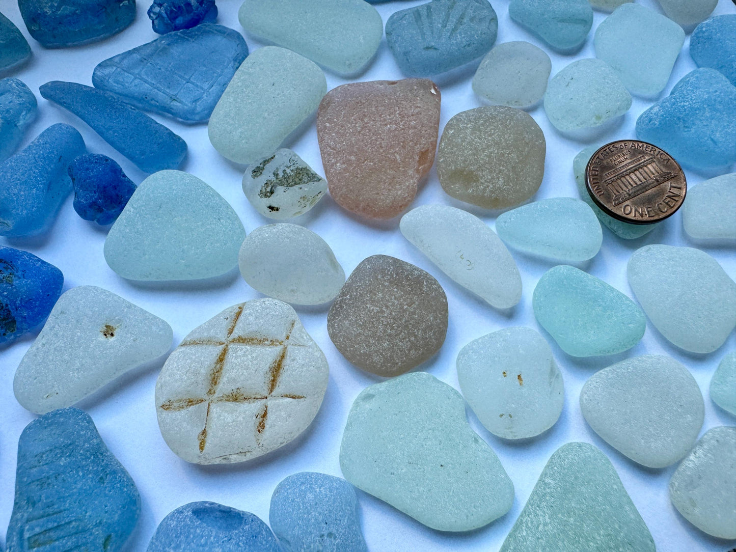 Large Cornflower Blue Sea Glass Mix Genuine Japanese Beach Found Sea Glass Lot #001