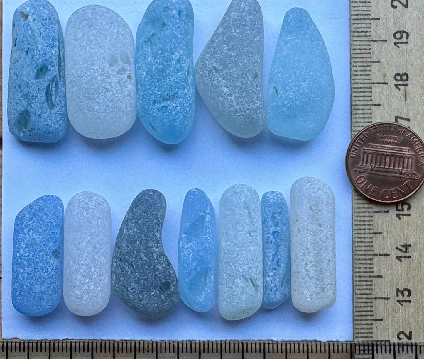 Japanese Sea Glass Sticks #025 Genuine Blue Beach Glass Craft Supply